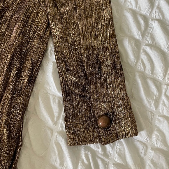 LaRok Y2K boho metallic cardigan velvet jacket - Picture 6 of 9